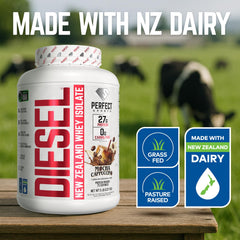 Diesel Mocha Latte Cappuccino shake in a glass with creamy texture