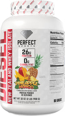 Perfect Sports Diesel New Zealand whey powder scoop, instant mix for convenient shakes.