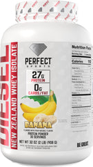 PERFECT SPORTS Diesel whey protein isolate scoop for easy, clump-free mixing.