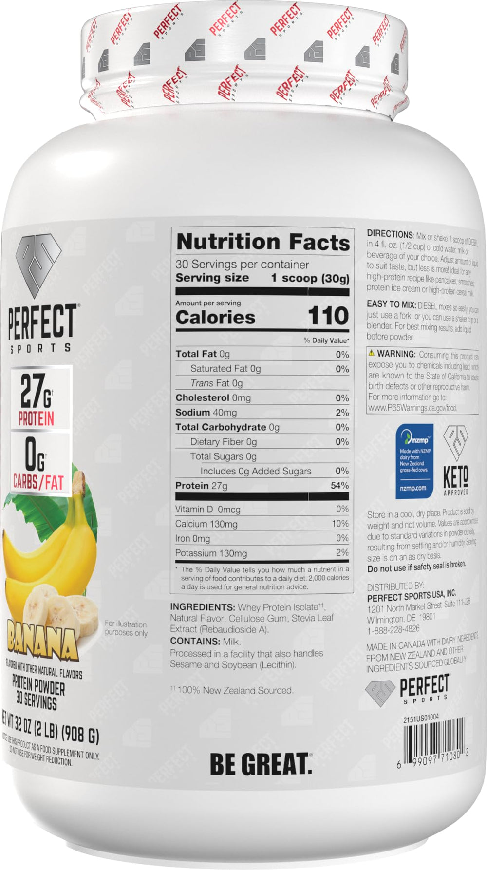 PERFECT SPORTS Diesel protein shaker offering quick shakes and post-workout hydration.