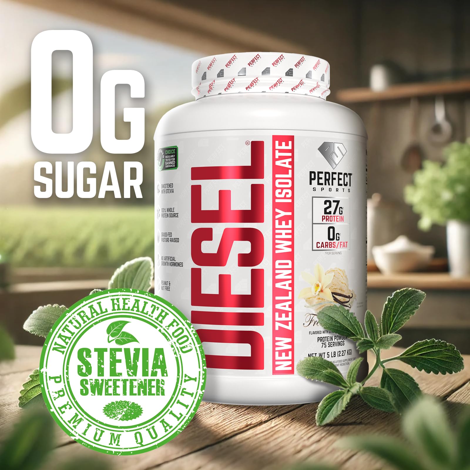 French Vanilla flavor pack signals keto-friendly, stevia-sweetened option.