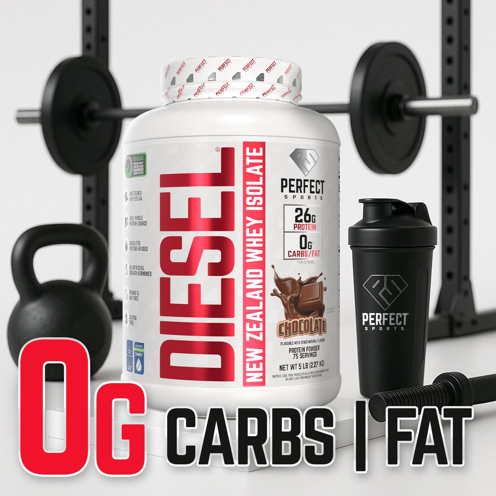 PERFECT SPORTS Diesel whey milk chocolate shake ready after a workout