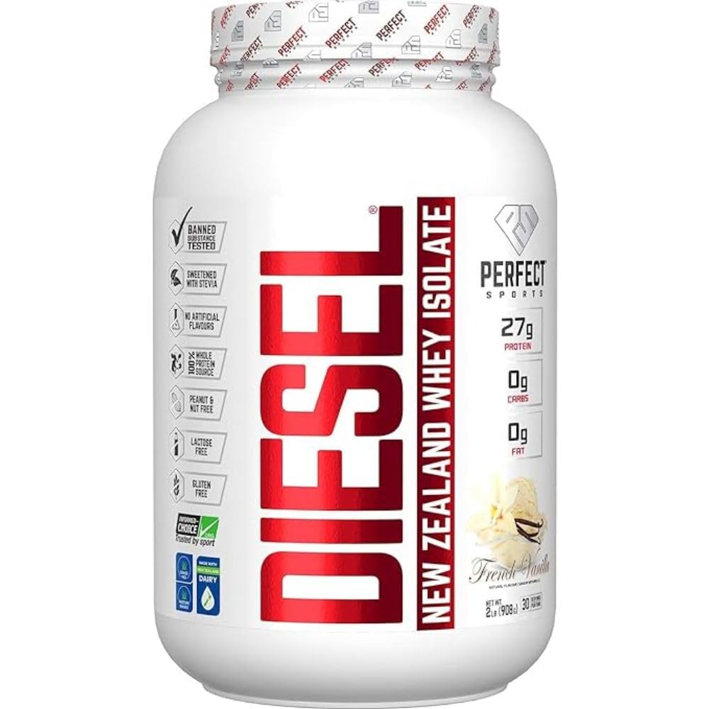 Perfect Sports Diesel Whey Protein Isolate bottle for post-workout fueling