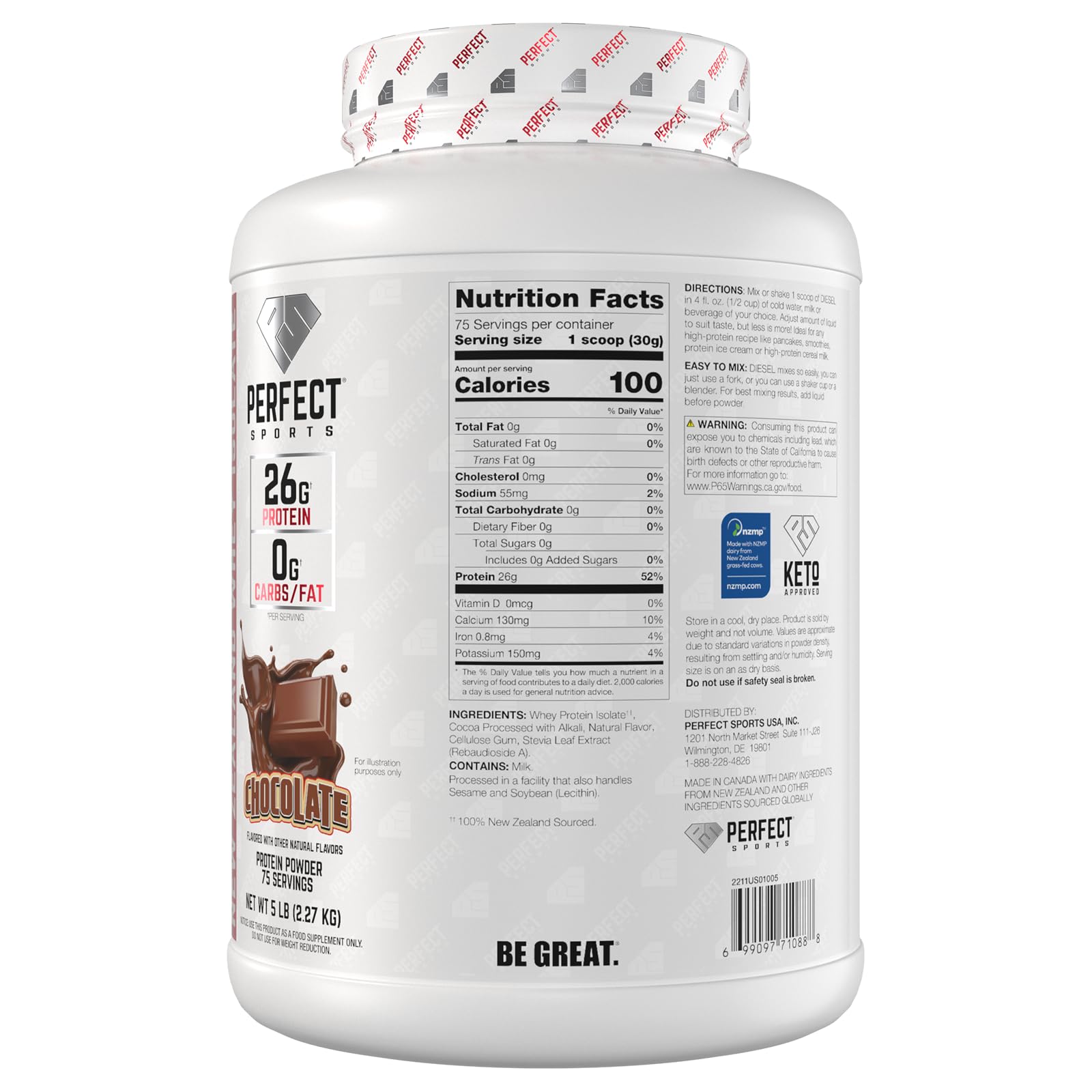 PERFECT SPORTS Diesel tub and scoop setup suggests easy, scoop-friendly portions