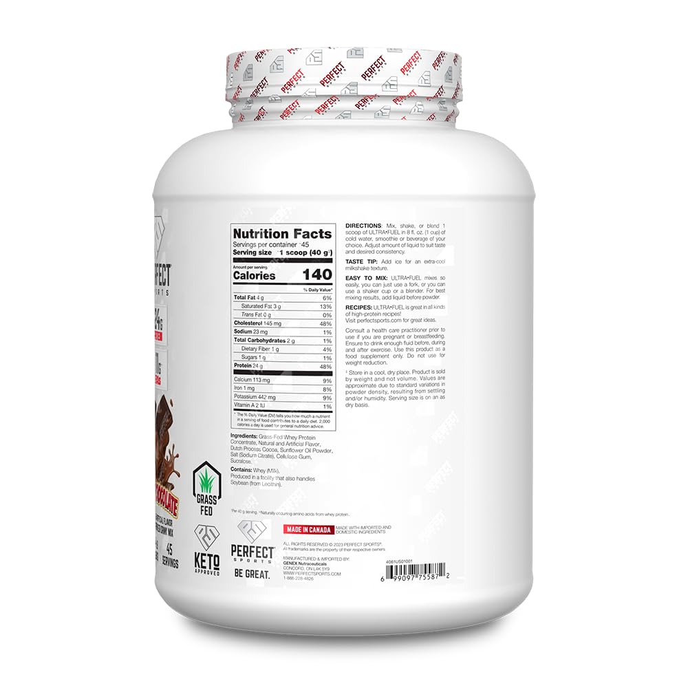 Perfect Sports Ultra Fuel whey protein scoop for easy post-workout fueling