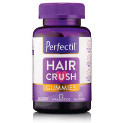 Perfectil Hair Crush gummies pack highlighting convenient vegan daily support.