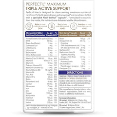 Perfectil Max tablets close-up emphasizing daily micro-nutrient support for skin.