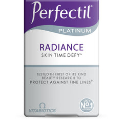 Perfectil Platinum Skin Radiance bottle on a clean surface for daily nourishment.