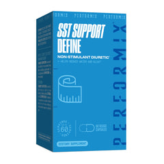 PERFORMIX SST Support Define bottle with capsules highlighting non-stimulant diuretic support.