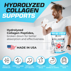 Perfotek Collagen Powder in smoothie highlights unflavored versatility.