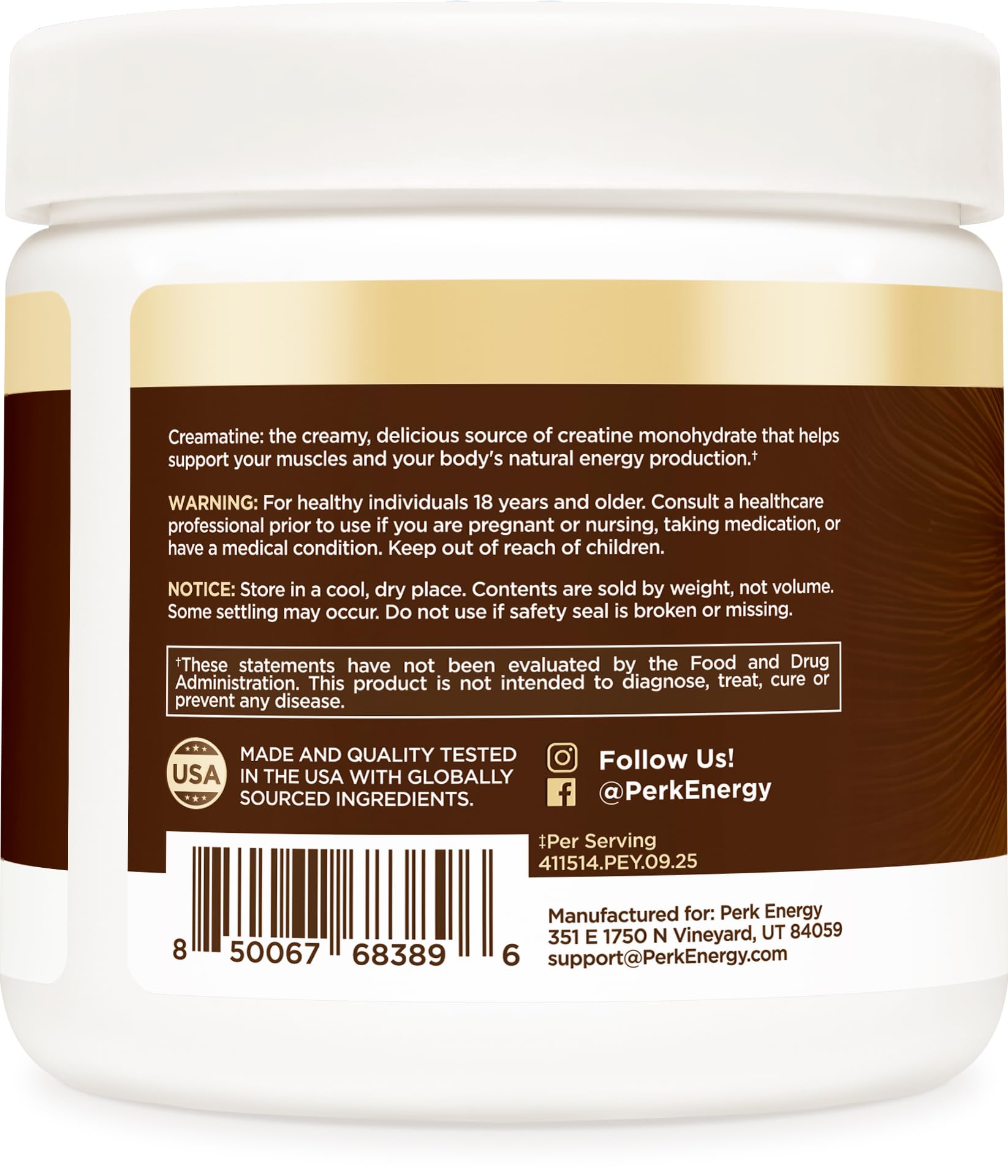 Perk Creamatine Coconut Cream mixed in a smoothie for creamy texture.