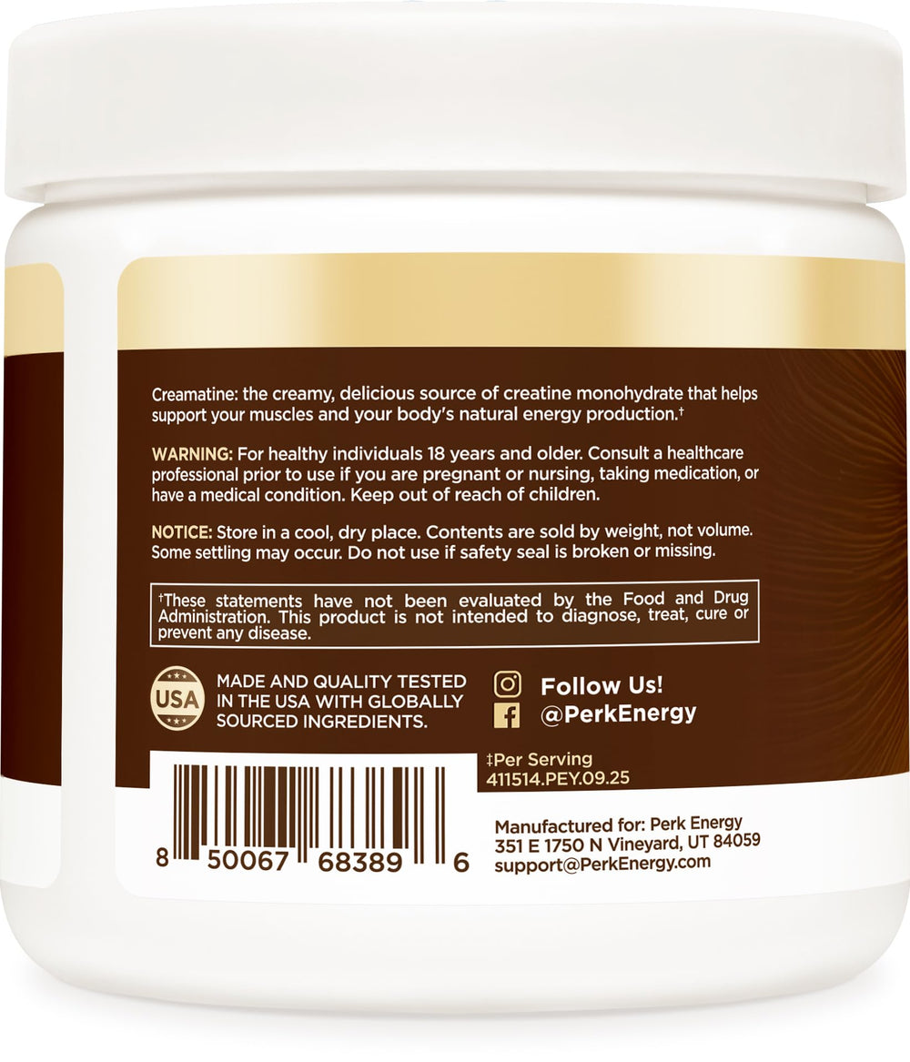Perk Creamatine Coconut Cream mixed in a smoothie for creamy texture.