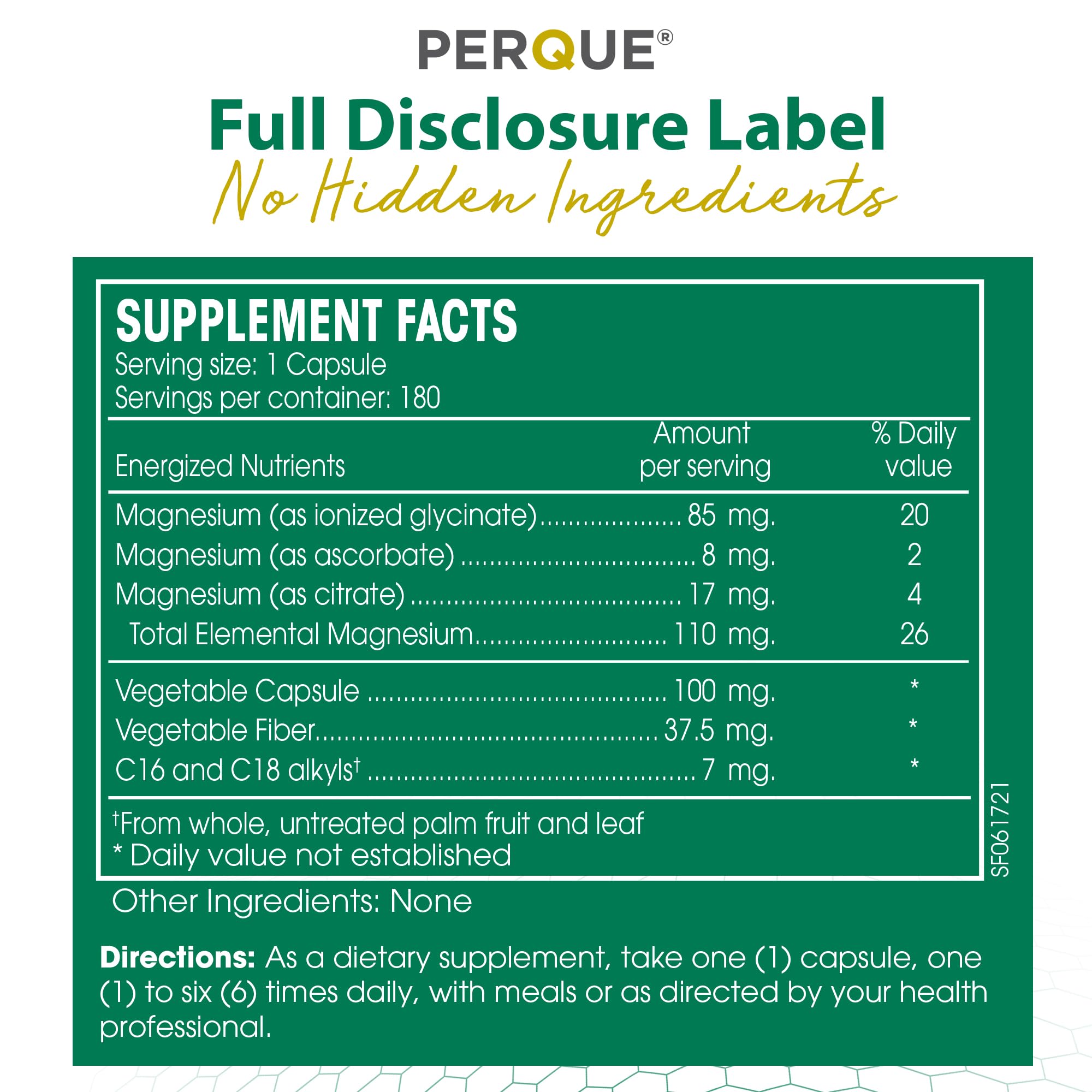 PERQUE Mg Plus Guard serving suggestion with meals to support absorption.