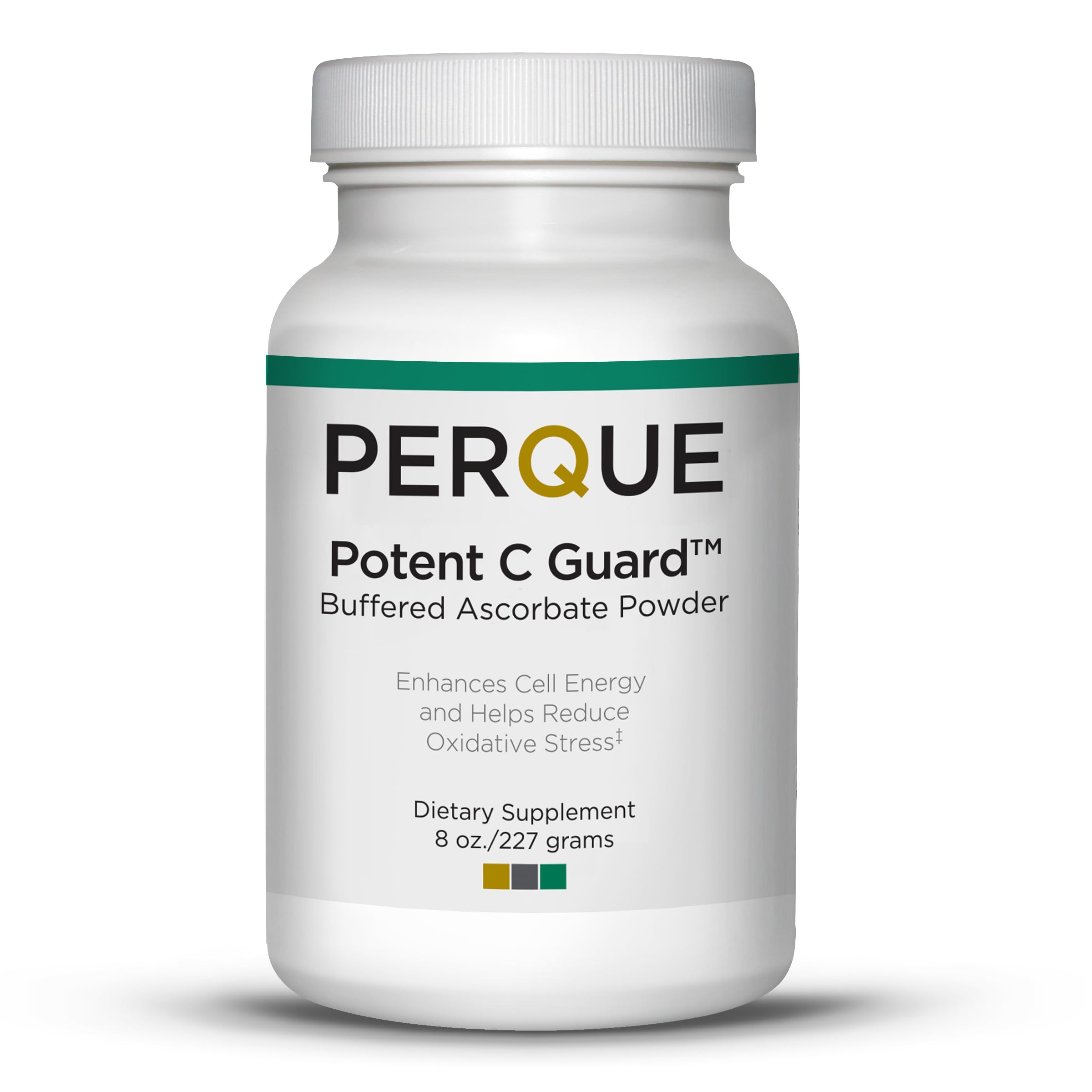 Perque Potent C Guard Powder bottle supports daily antioxidant intake.