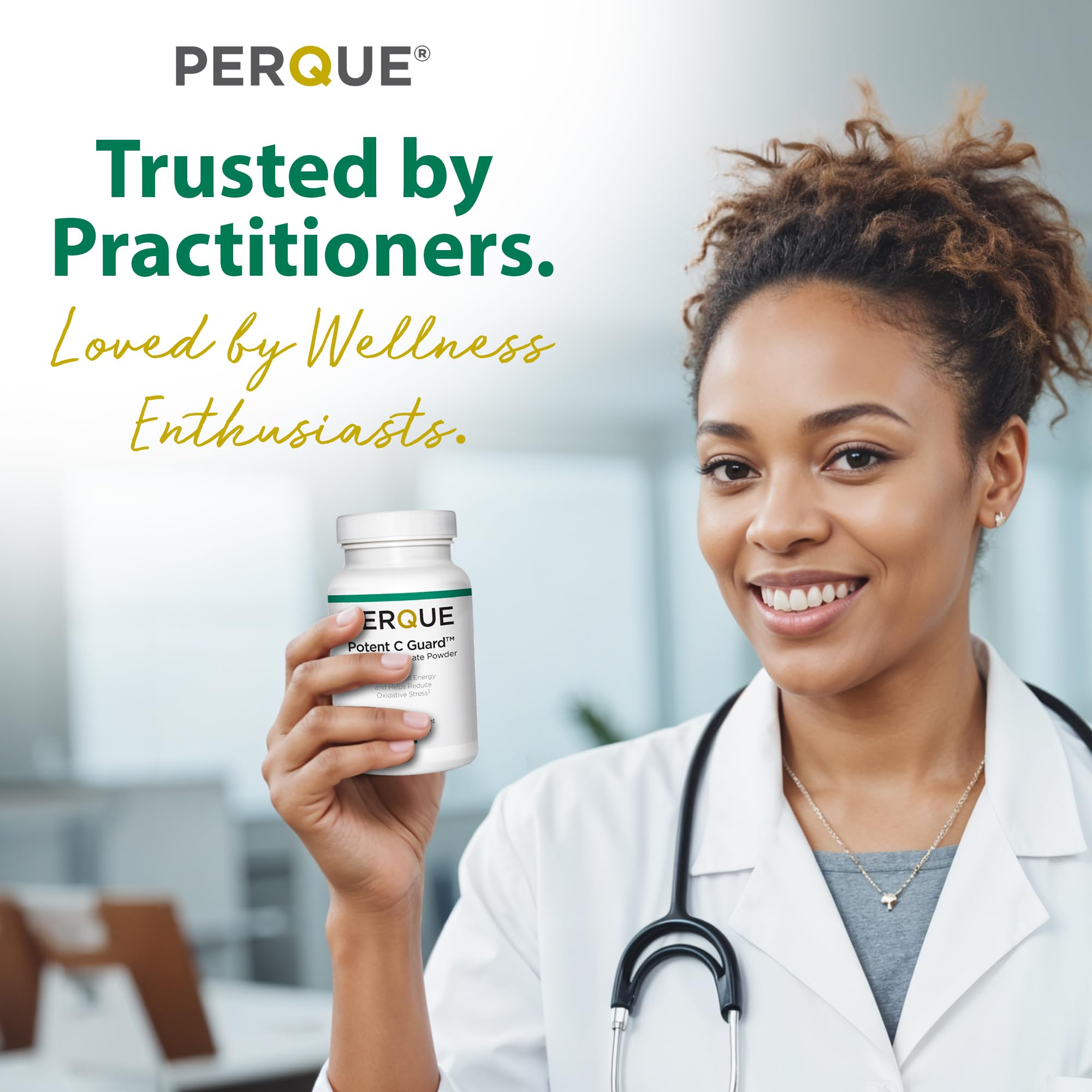 PERQUE Potent C Guard powder combines magnesium and zinc for electrolyte-friendly hydration.