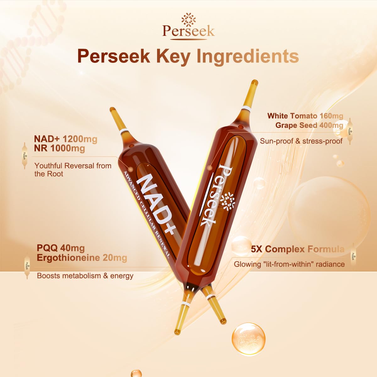 Perseek NAD+ with antioxidant blend supports daily defenses