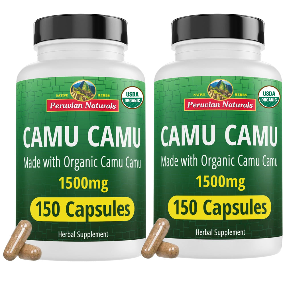 Peruvian Naturals Camu Camu capsules bottle showing natural vitamin C support