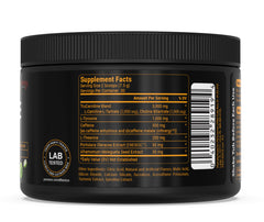 PEScience Alphamine caffeine energy blend for smooth focus and endurance during workouts.