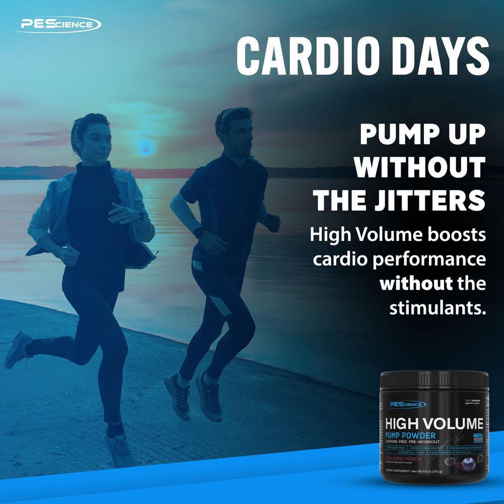 PEScience High Volume bottle poured into glass to show quick mixability.