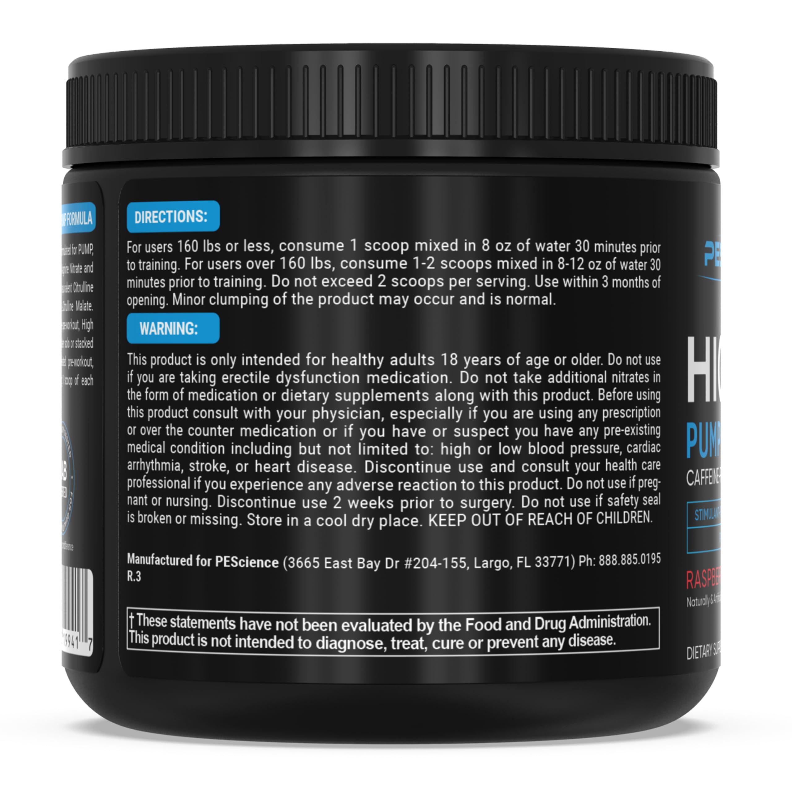 PEScience High Volume stack-ready setup for stacking with other supplements