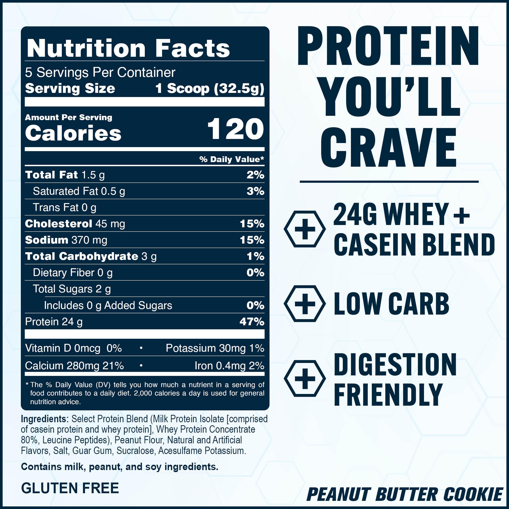 Ingredients list showing clean formula and no fillers