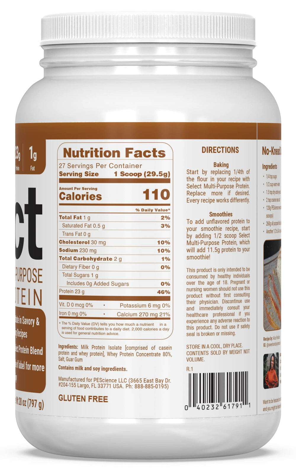 PEScience Select packaging with Made in USA and third-party tested badge