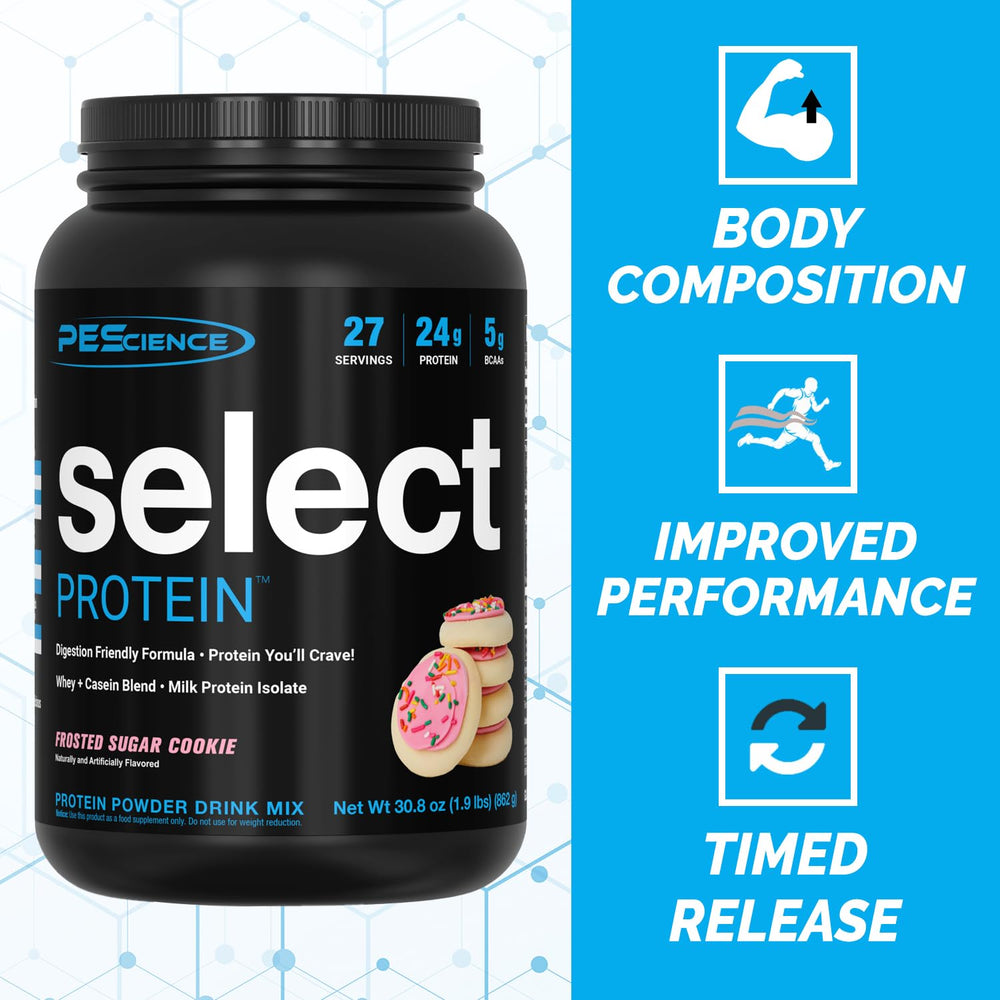 Pouring PEScience Select Protein into shaker for daily use.