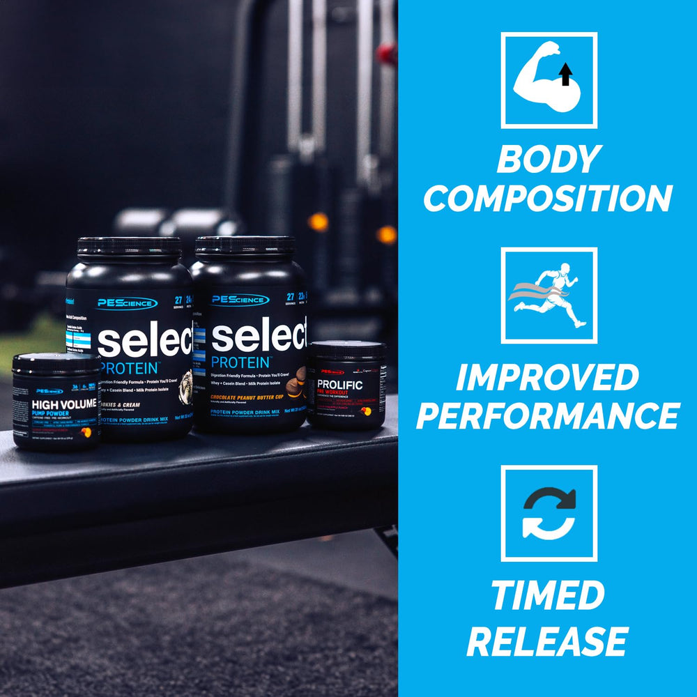PEScience Select macro label aiding calories and protein tracking