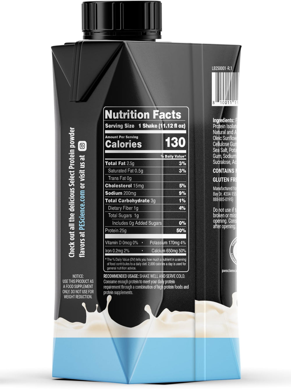 PEScience Select Protein RTD dessert-close-up emphasizing indulgent vanilla aroma