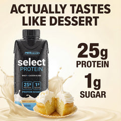 PEScience Select Protein RTD label highlighting premium formula and clean nutrition