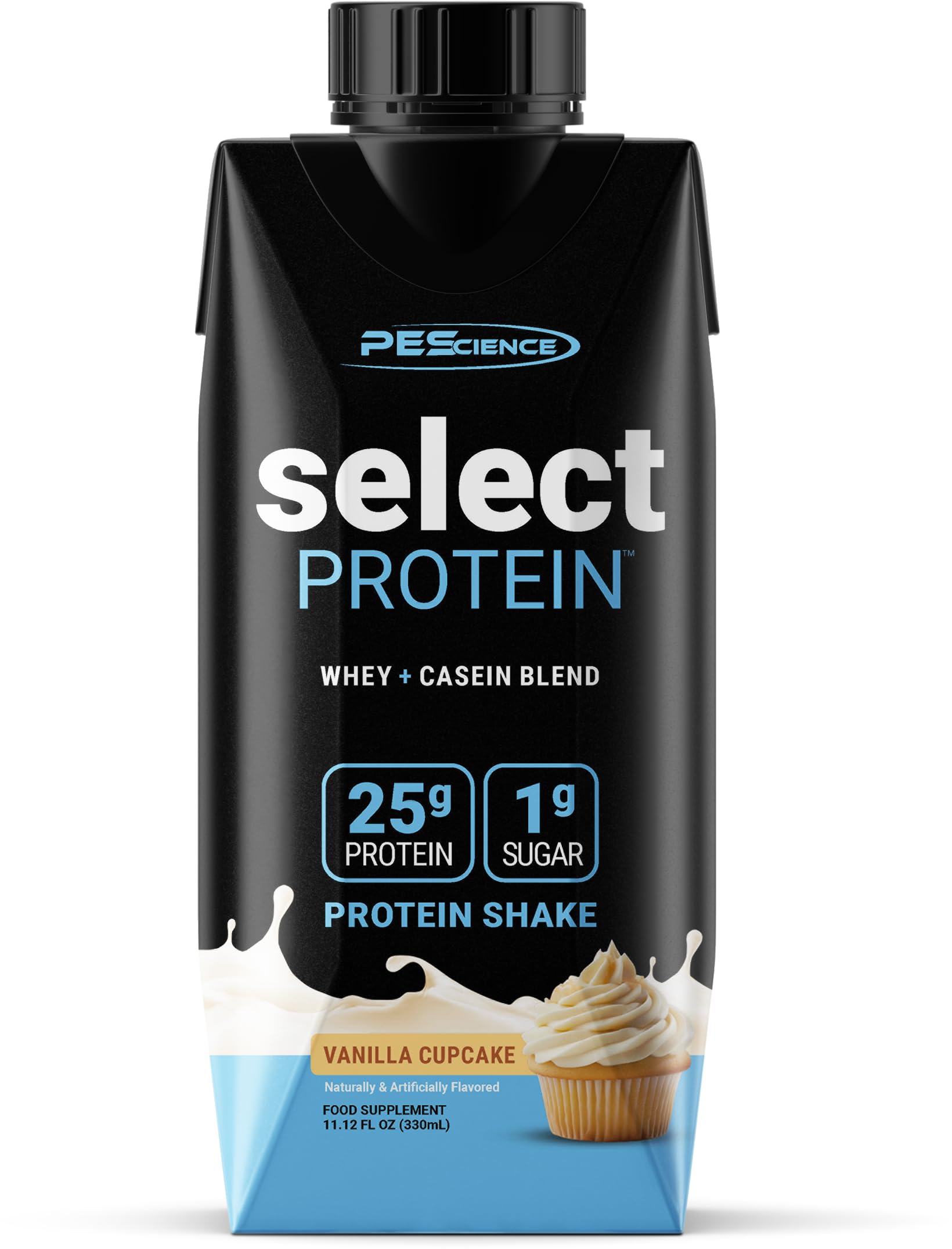 PEScience Select Protein RTD packaging box with keto-friendly and gluten-free attributes