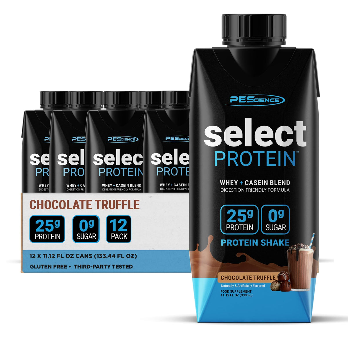 PEScience Select RTD bottle Chocolate Truffle for on-the-go protein