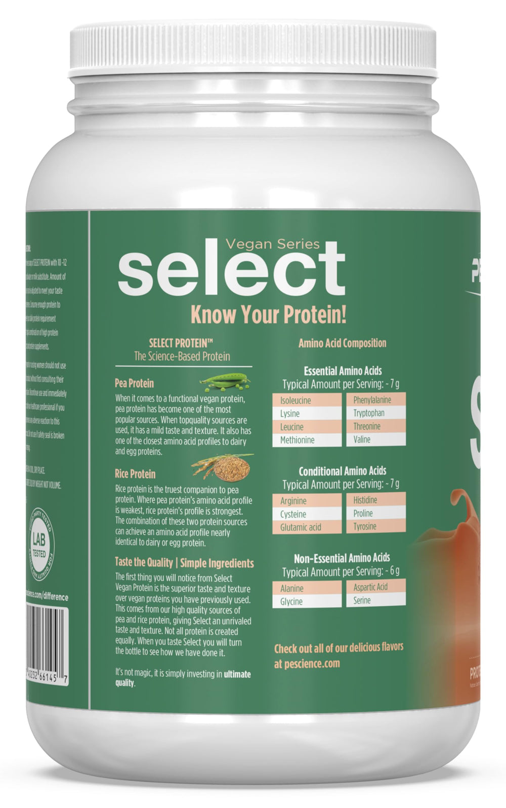 PEScience Select Vegan Cinnamon Delight travel-size bag for sampling flavors.