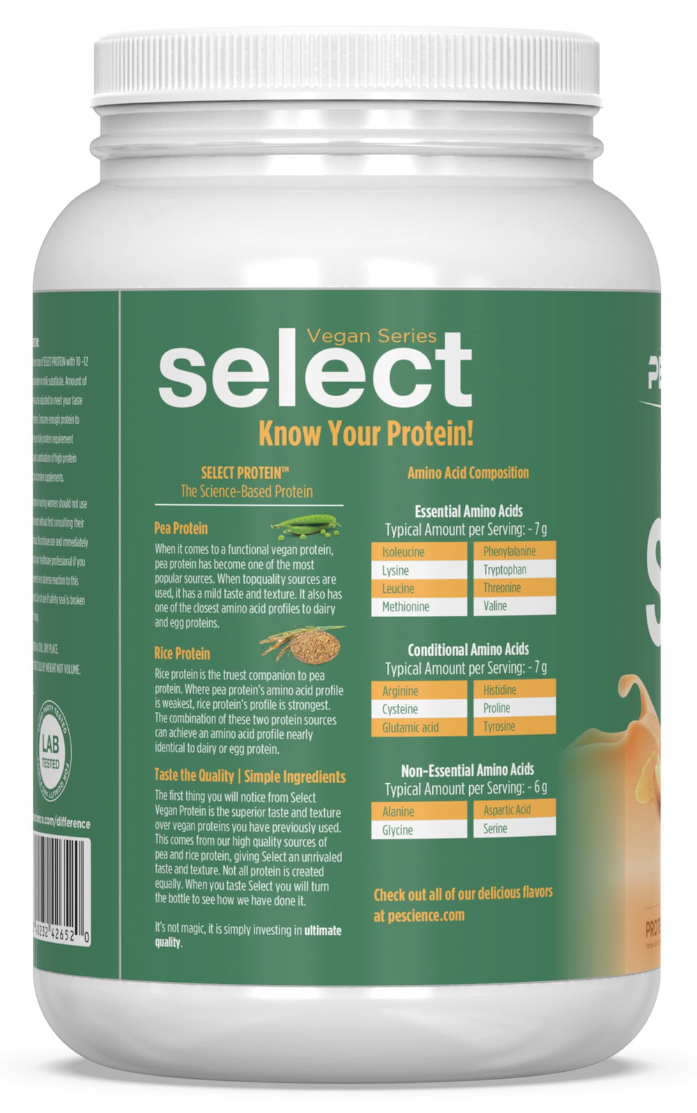 PEScience Select Vegan Powder blends into smoothies with a smooth, non-gritty texture