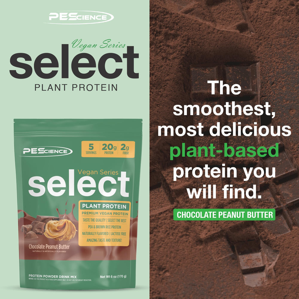 PEScience Select Vegan shake glass demonstrates smooth texture and rich chocolate peanut butter taste