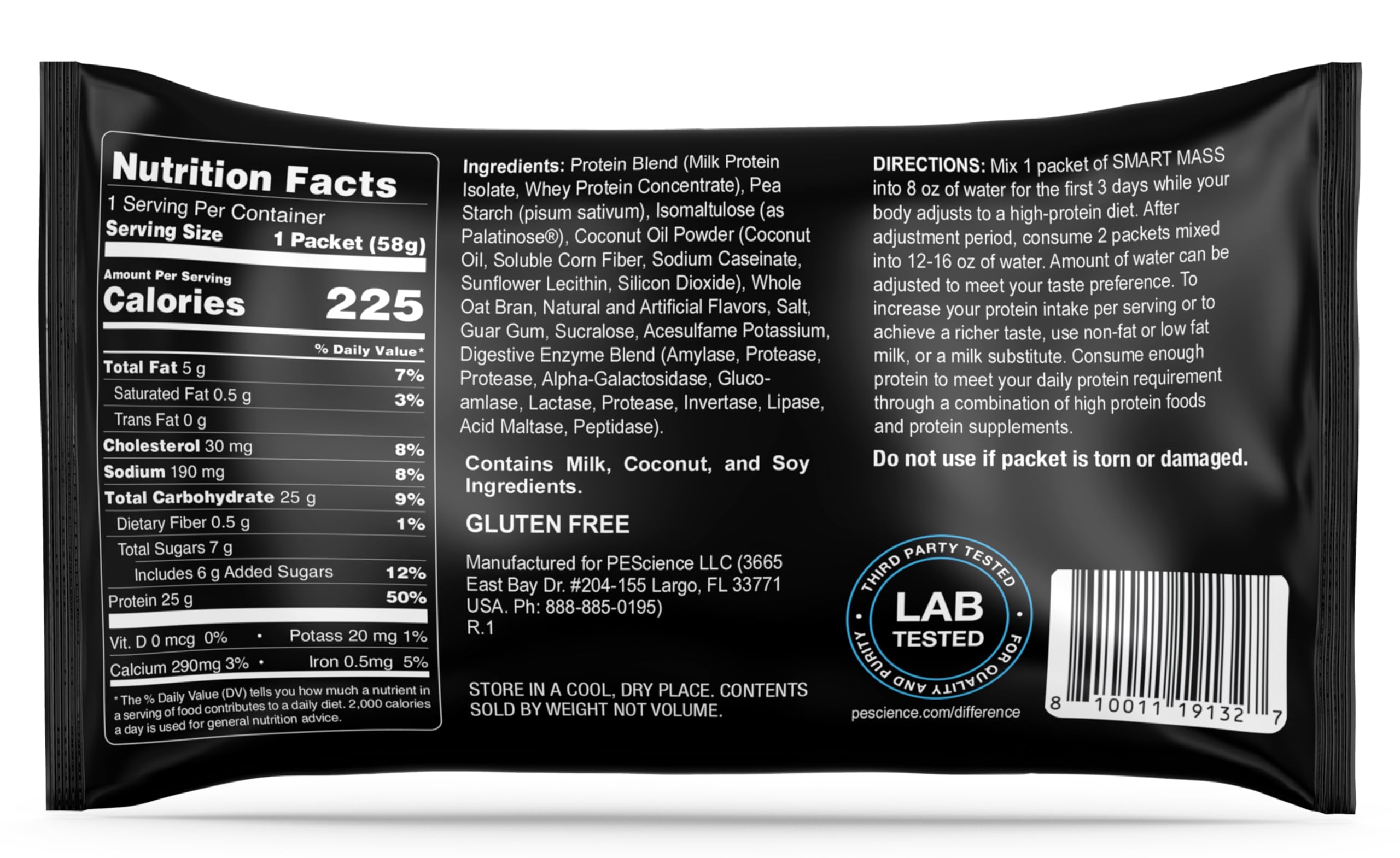 PEScience Smart Mass premium flavor and mixability in every shake.