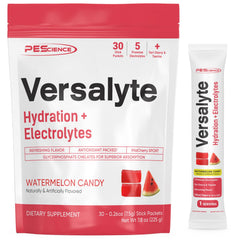 PEScience Versalyte box of electrolyte packets for easy on-the-go hydration.
