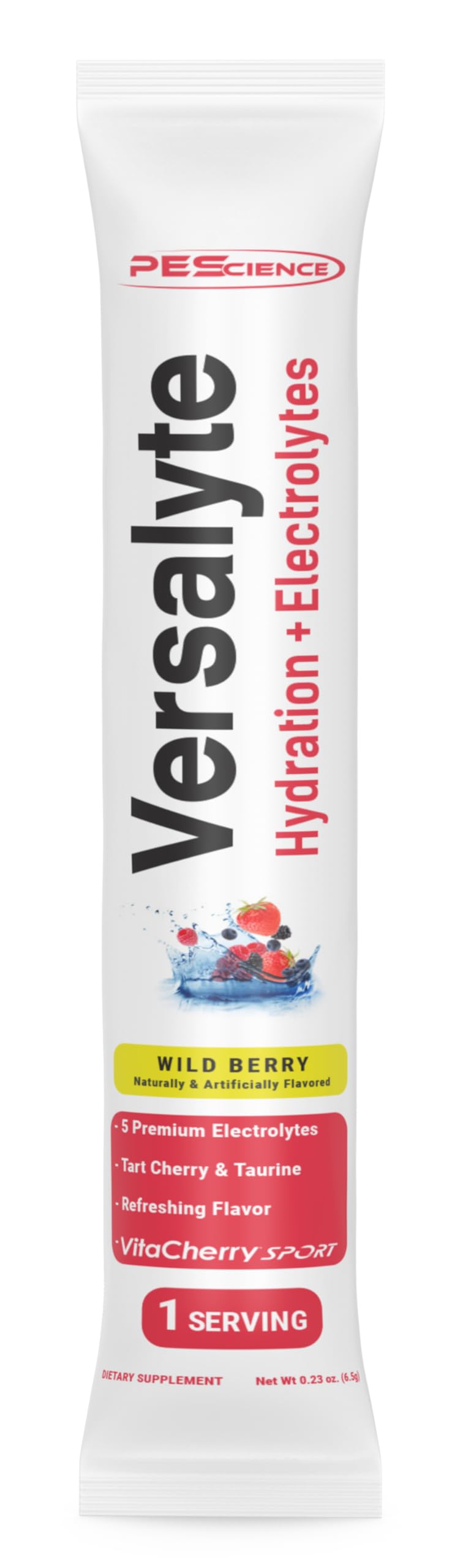 PEScience Versalyte packaging and packets ready for daily use.