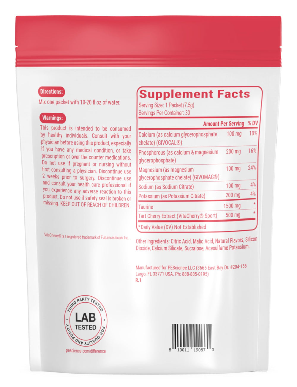 PEScience Versalyte post-workout mix aiding recovery and muscle care.