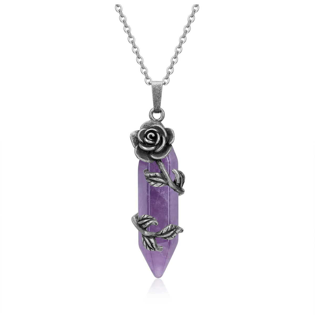 PESOENTH amethyst hexagonal pendant worn for daily style and balance