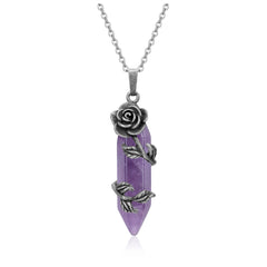 PESOENTH amethyst hexagonal pendant worn for daily style and balance
