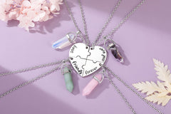 PESOENTH BFF matching heart puzzle pendants complete the heart when together