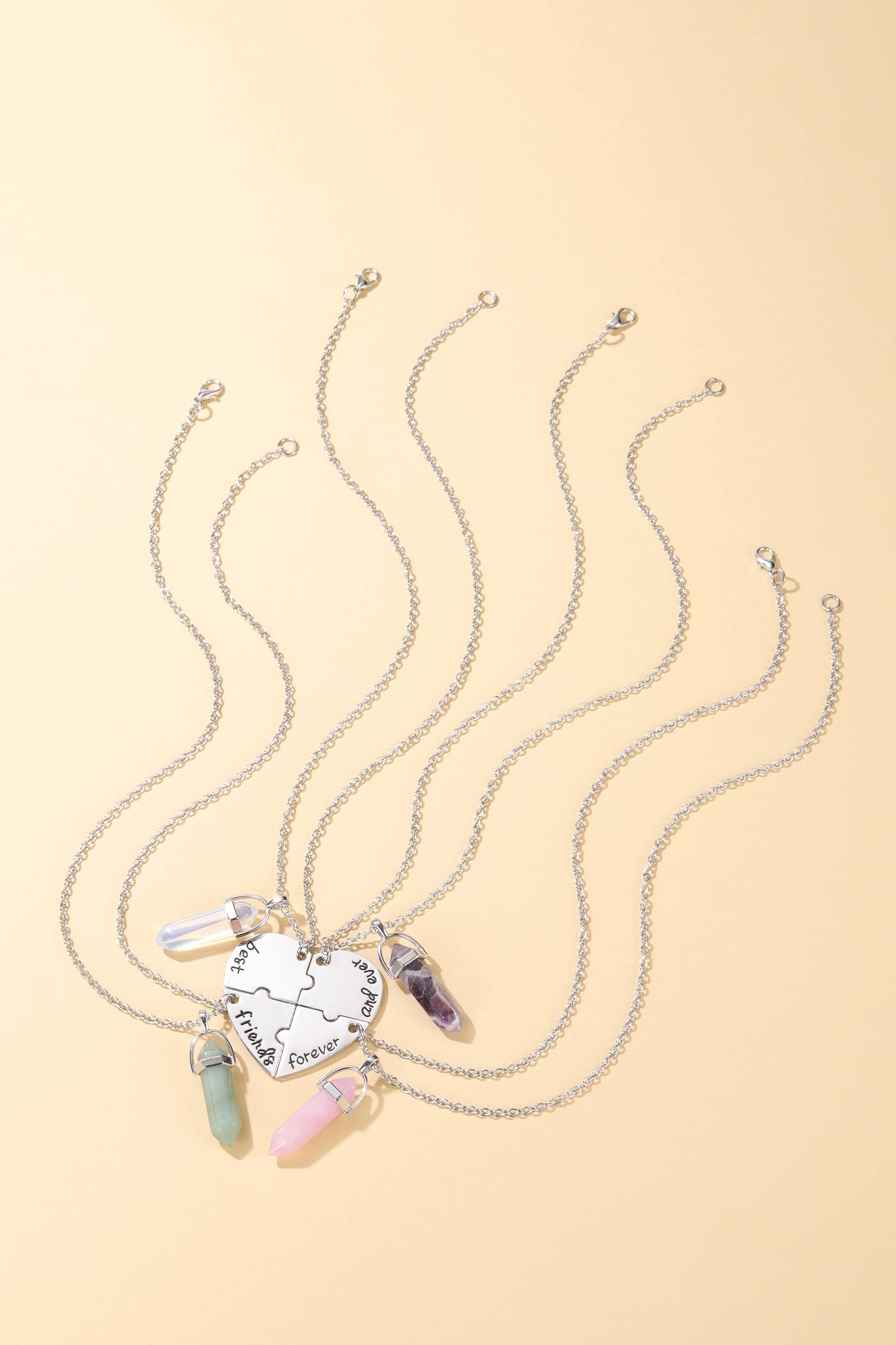 PESOENTH BFF rose quartz pendant necklace for gentle, affectionate style