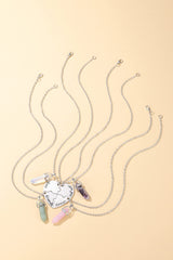 PESOENTH BFF rose quartz pendant necklace for gentle, affectionate style
