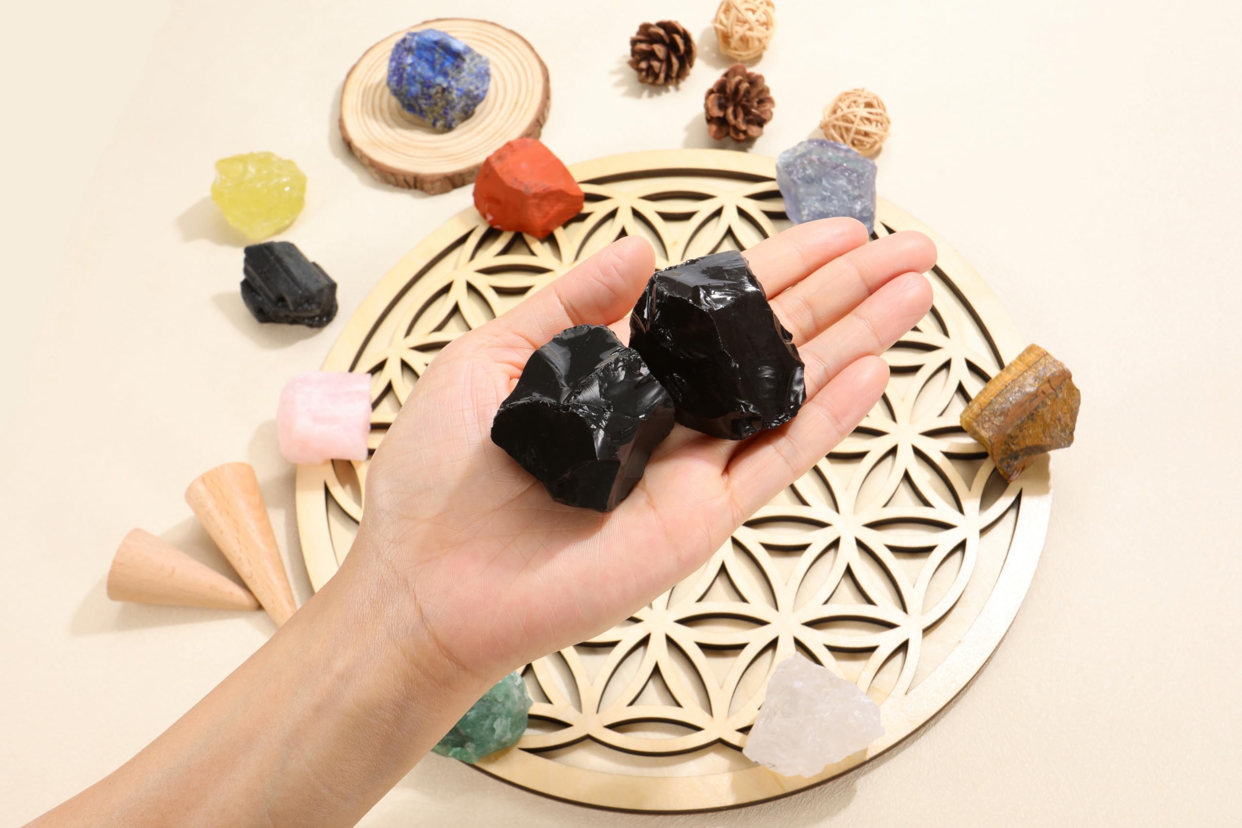 PESOENTH Obsidian DIY jewelry stone ideal for wire wrapping.
