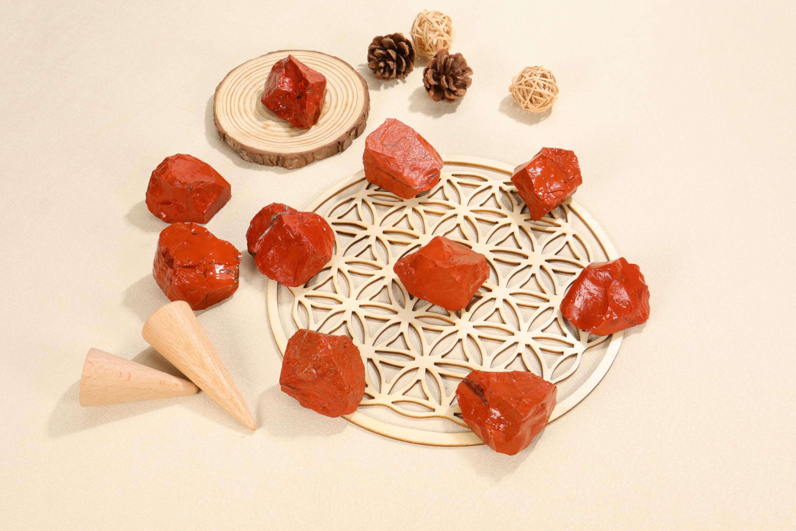 PESOENTH Red Jasper rough stone for tumbling, cabbing, and home accents.