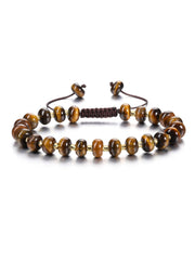 PESOENTH Tiger Eye Bracelet for Women with golden beads for everyday elegance.