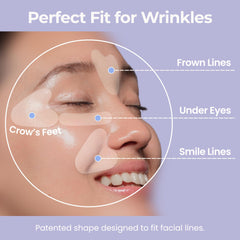 PETITE PLUIE forehead wrinkles patch demonstrates targeted smoothing during sleep.
