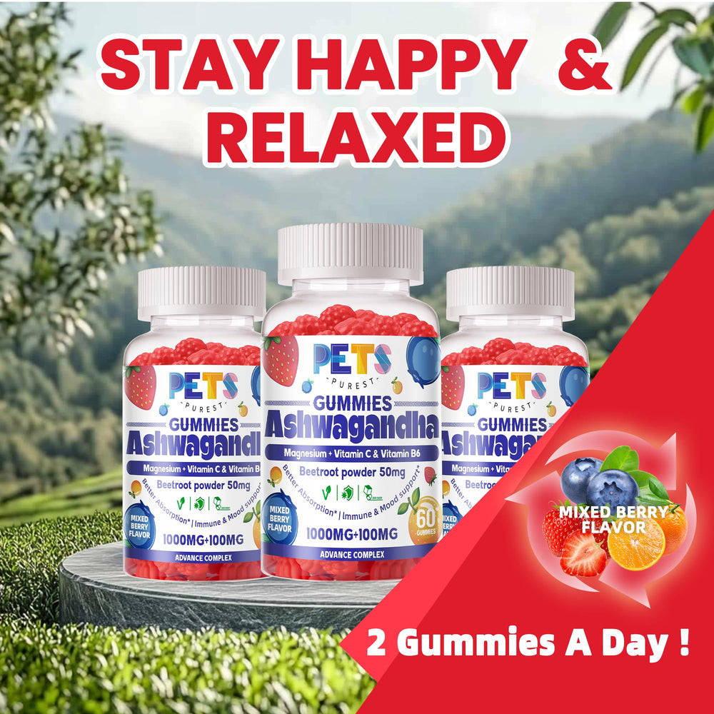 Pets Purest Ashwagandha Gummies GMP lab testing seal