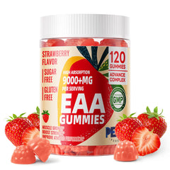 Pets Purest EAA Gummies bottle shown for convenient daily amino acid support.